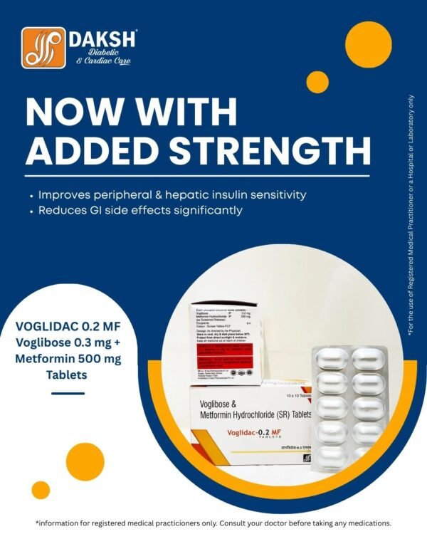 VOGLIDAC tablets containing Voglibose alone or in combination with Metformin in ALU-ALU blister packing for diabetes management
